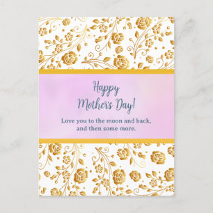 Invitation Carte Postale Élégant floral aquarelle pour Bonne Fête des Mères
