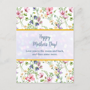 Invitation Carte Postale Élégant floral aquarelle pour une joyeuse fête des