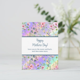 Invitation Carte Postale Élégant floral aquarelle pour une joyeuse fête des