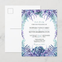 Elégant Mariage floral Succulent violet Aquarelle