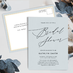 Invitation Carte Postale Élégant Script minimaliste Fête des mariées modern