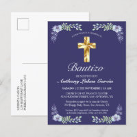 Elegante Lavanda Cruz De Oro Bautizo Bebé