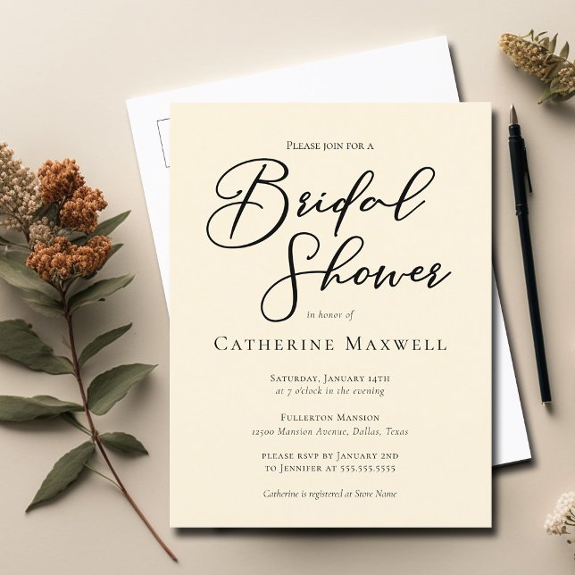 Invitation Carte Postale Élégante minimaliste ivoirienne Fête des mariées d (Créateur téléchargé)