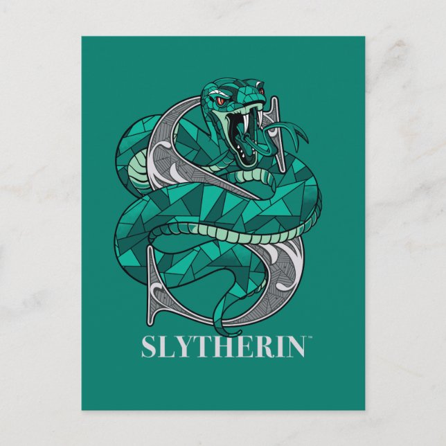 Invitation Carte Postale Emblème croisé SLYTHERIN™ (Devant)