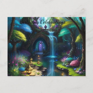 Invitation Carte Postale Enchanter Jardin Fairy Magique Anniversaire