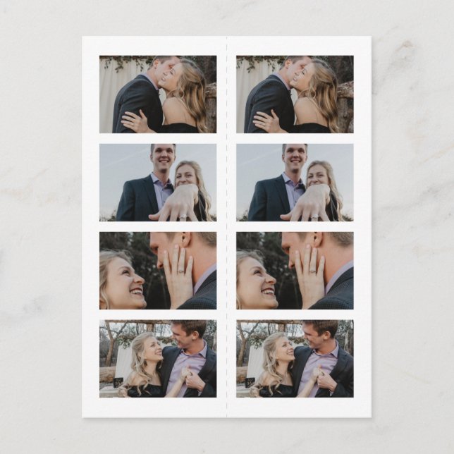 Invitation Carte Postale Enregistrer le Signet Date Photo Strip (Devant)