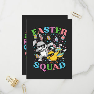 Invitation Carte Postale Équipe de Pâques Lapin Œuf Poussin Dab Équipage Co