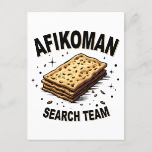 Invitation Carte Postale Équipe de recherche Afikoman Hanukkah Amateurs de 