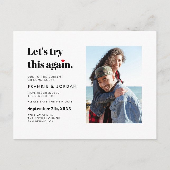 Invitation Carte Postale "Essayons de nouveau ça" | Modifier la photo de da (Devant)