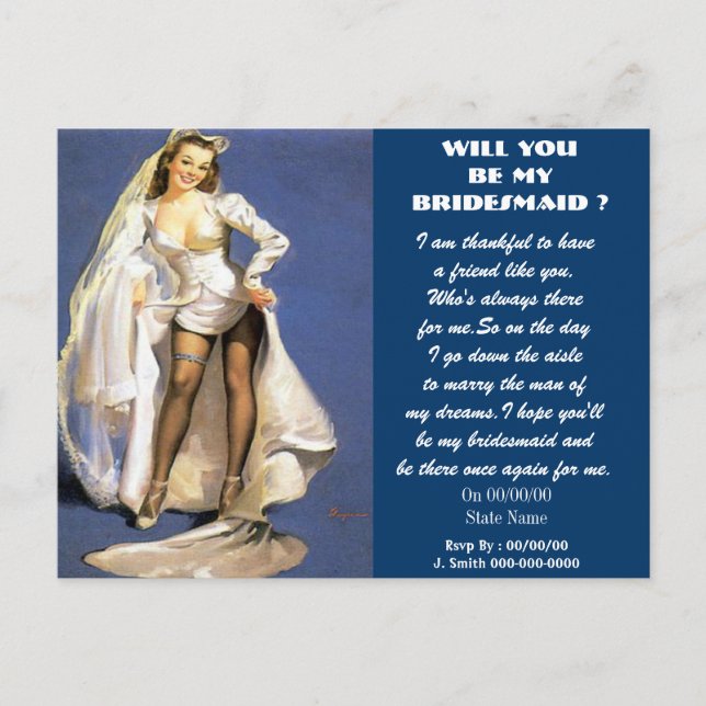 Invitation Carte Postale êtes-vous ma servante d'accueil ? (Devant)