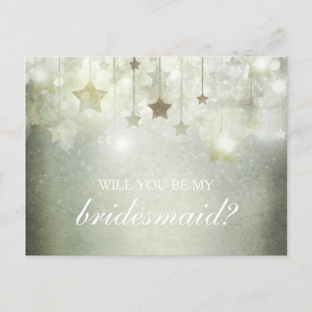 Invitation Carte Postale Étoiles Brillantes Serez-Vous Ma Femme D'Accueil (Devant)