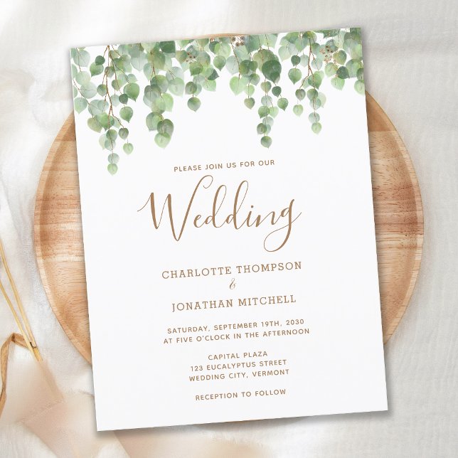 Invitation Carte Postale Eucalyptus Botanical Greenery Foliage Mariage (Créateur téléchargé)