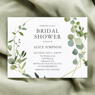 Invitation Carte Postale Eucalyptus Fête des mariées élégante