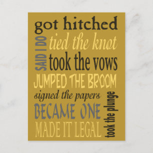 Invitation Carte Postale Euphémismes fête de mariage postérieure
