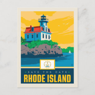 Invitation Carte Postale Faites gagner la date   Île de Rhode