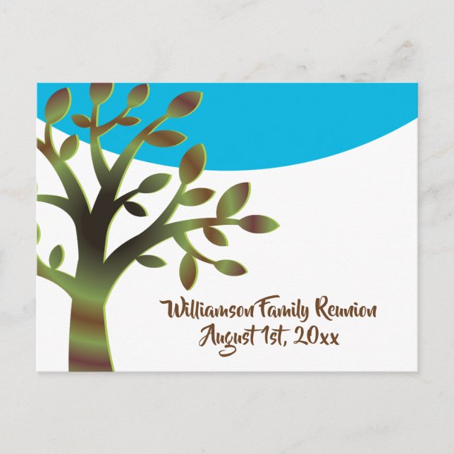 Invitation Carte Postale Famille Arbre Famille Réunion Pique-nique Collecte (Devant)
