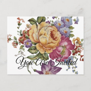 Invitation Carte Postale Fancy Floral