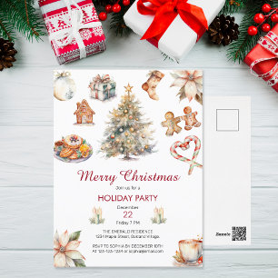 Invitation Carte Postale Festif Fête de Noël