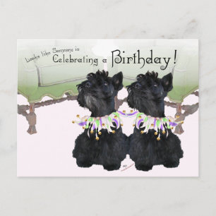 Invitation Carte Postale Fête Animale des Terriers Écossais