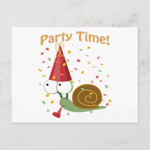 Invitation Carte Postale Fête Confetti Heure ! Escargot