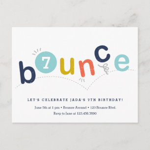 Invitation Carte Postale Fête d'anniversaire Budget Bounce