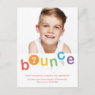 Invitation Carte Postale Fête d'anniversaire Budget Bounce Enfants 