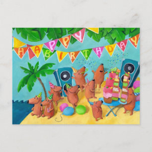 Invitation Carte Postale Fête d'anniversaire de plage