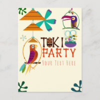 Fête d'anniversaire des oiseaux Tiki Vintage Luau 