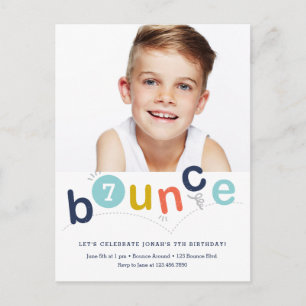 Invitation Carte Postale Fête d'anniversaire pour enfants Budget Bounce