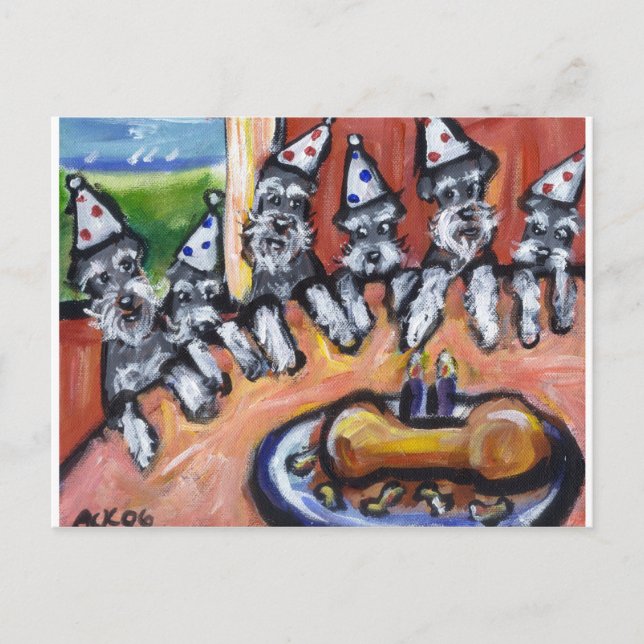 Invitation Carte Postale Fête d'anniversaire Schnauzer (Devant)