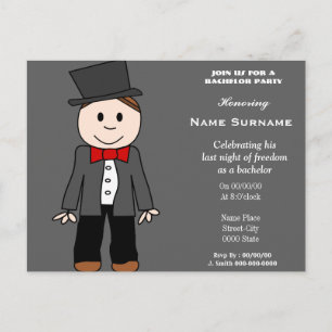 Invitation Carte Postale fête de bacheloret, fête de cerf, douche de toilet