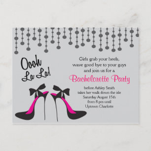 Invitation Carte Postale Fête de Bachlerotte / Filles Night Out/