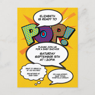 Invitation Carte Postale Fête de Bébé Sprinkle Photo Moderne Fun Comic