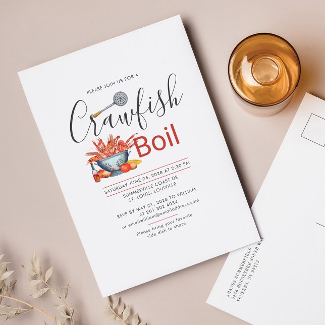 Invitation Carte Postale Fête de famille Bouillabaisse de écrevisses Réunio (Créateur téléchargé)