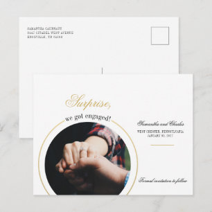 Invitation Carte Postale Fête de fiançailles photo de Nous sommes fiancés M