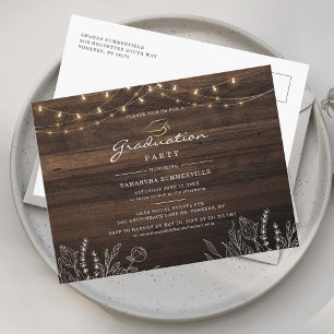 Invitation Carte Postale Fête de fin d'études 2026 Script