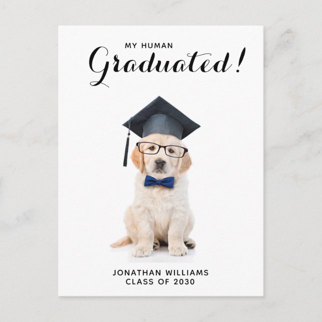 Invitation Carte Postale Fête de graduation de Chien Chien Chien Chien Pers (Devant)