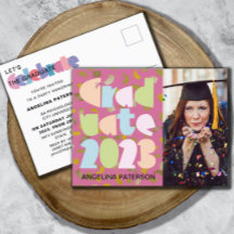 Fête de graduation photo moderne Pastel & Confetti