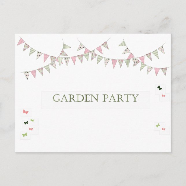 Invitation Carte Postale Fête de jardin - (Devant)