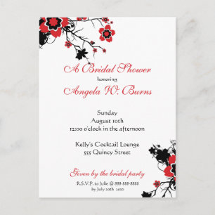 Invitation Carte Postale Fête de la mariée faite sur commande moderne de