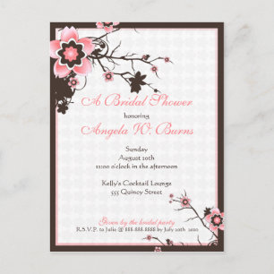 Invitation Carte Postale Fête de la mariée faite sur commande moderne de