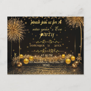 Invitation Carte Postale Fête de la Saint-Sylvestre
