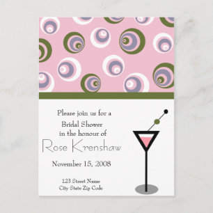 Invitation Carte Postale Fête de l'mariée - Martini