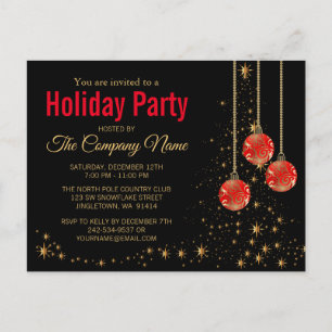 Invitation Carte Postale Fête de Noël élégante