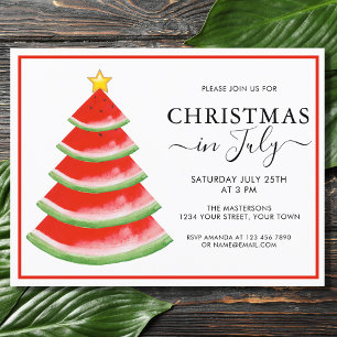 Invitation Carte Postale Fête de Noël en Juillet au Melon d'Eau