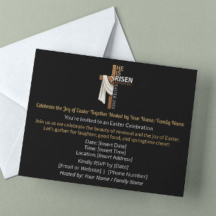 Invitation Carte Postale Fête de Pâques personnalisée Il est ressuscité
