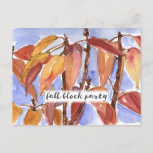 Invitation Carte Postale Fête de quartier de l'automne
