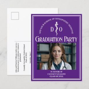 Invitation Carte Postale Fête de remise des diplômes de l'école de médecine