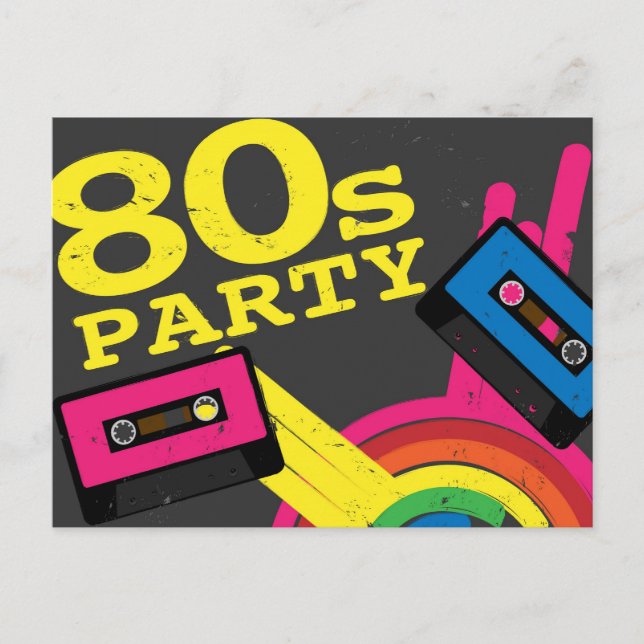 Invitation Carte Postale fête des années 80 (Devant)