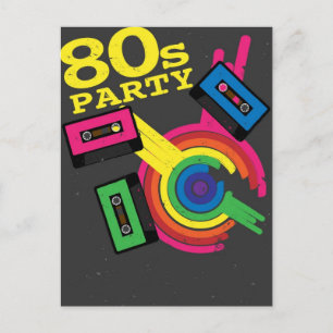 Invitation Carte Postale fête des années 80